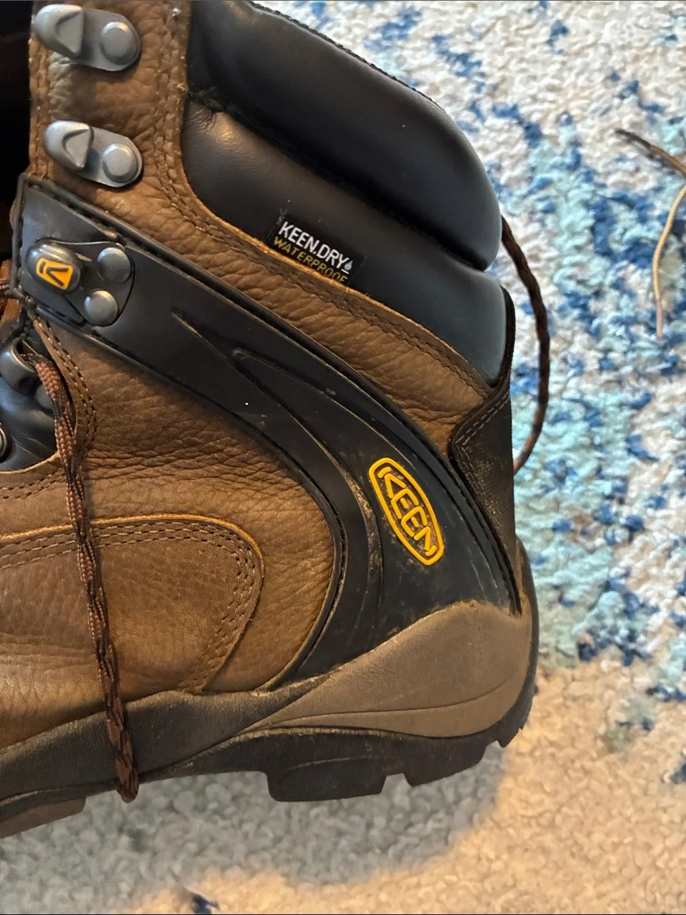 KEEN Men's Utility Brown Lace-Up safety Hiking Boots Workwear size 11 D